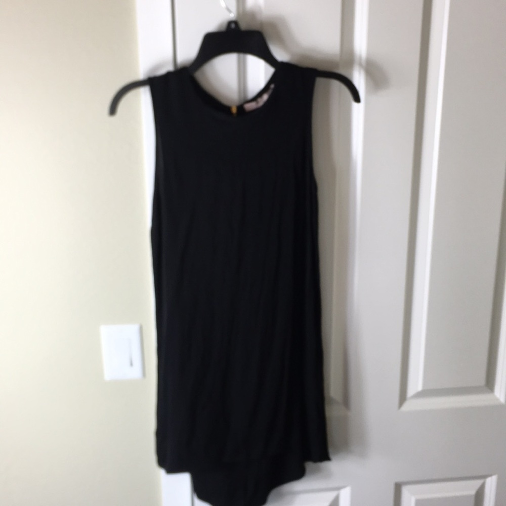 🍁 Black Cut Off Zip Dress Womens Size M LBD Dress
